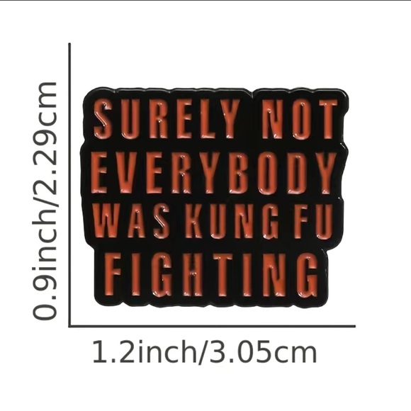 3/$15 Funny “Surely Not Everybody Was Kung Fu Fighting” Pin Brooch - Picture 3 of 5